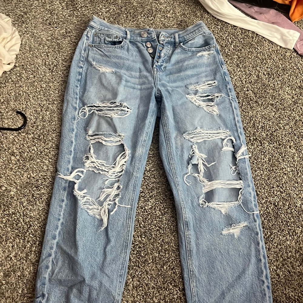 Blue jean shorts straight leg